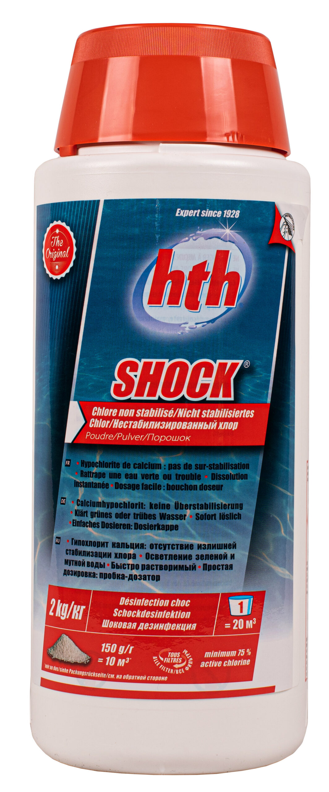 Chlore Choc Poudre Hypochlorite De Calcium HTH Shock 2 Kg 